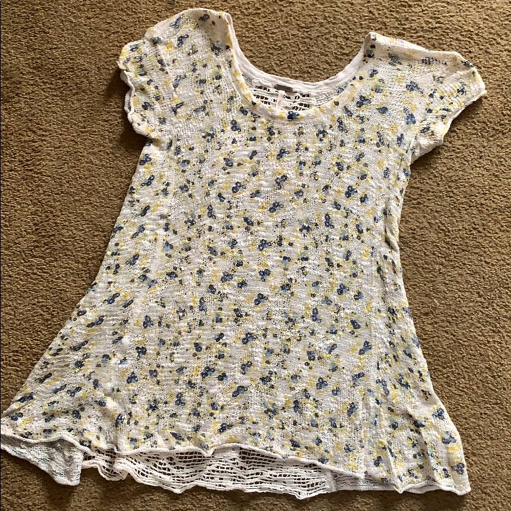 Free People Floral Print Top